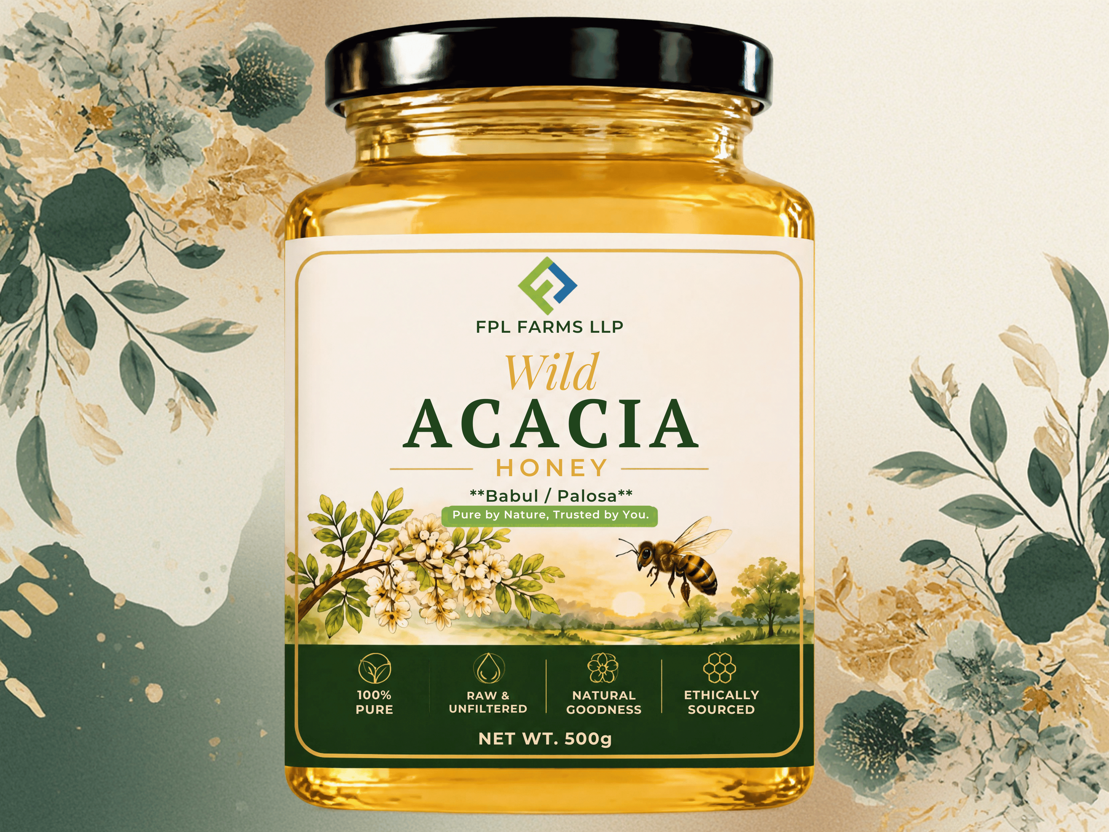 Jar of FPL FARMS LLP Wild Acacia Honey